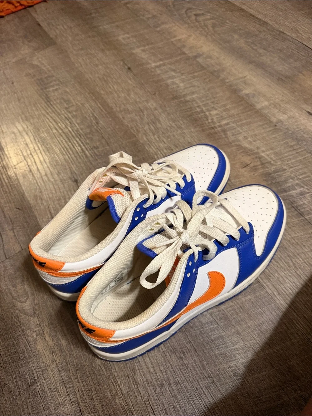 Nike Kids White, Blue & Orange Low-Top Sneakers